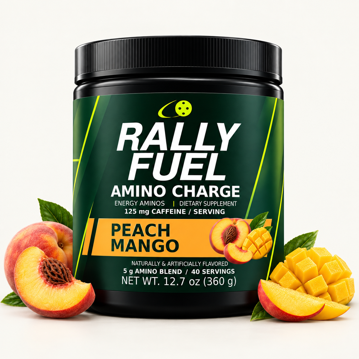 Rally Fuel Amino Charge Peach Mango — Night Match label