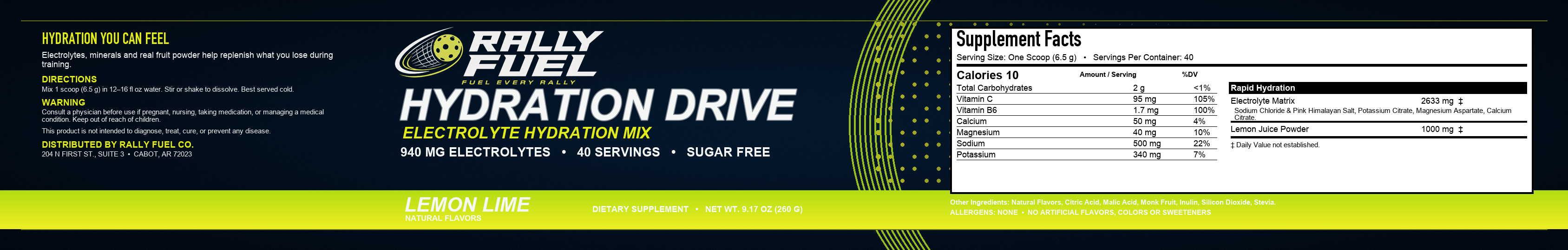 Rally Fuel Hydration Drive — Lemon Lime